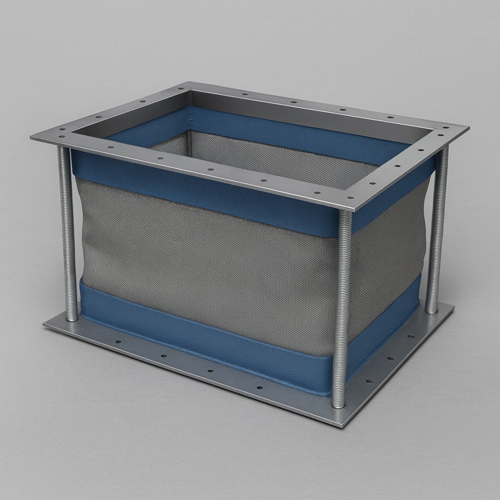 Tekstilkompensator rektangulær for røkgass og luft